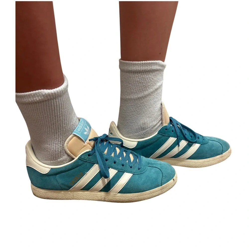 Adidas Gazelle HQ1061 Turquoise Blue Suede Sneakers Men's‎ Size 7